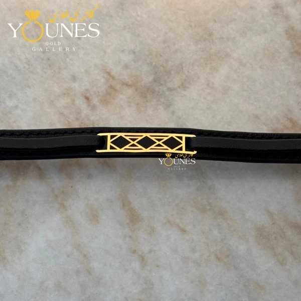 دستبند طلا چرم مردانه L164